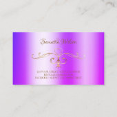 ブルーパープルシメリー金ゴールド華美コーナー装飾品 名刺 (裏面)