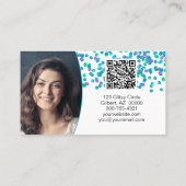 ブルーパープルシークインラージ文字爪、 ネイルQRコードブシン 名刺 (裏面)