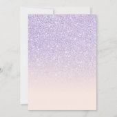 ブルーパープルスパークリーグリッターフォトブライダルシャワー 招待状 (裏面)