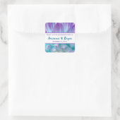 ブルーパープルダリア結婚フラワーズサンキュー004F スクエアシール (バッグ)