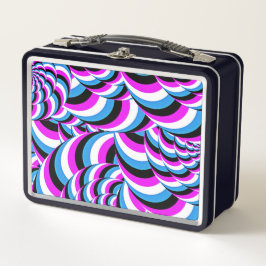 ブルーパープルチューブ渦巻き旋回ジオデザイン メタルランチボックス