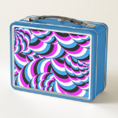 ブルーパープルチューブ渦巻き旋回ジオデザイン メタルランチボックス (裏面)