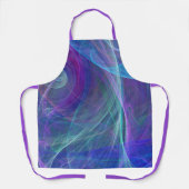 ブルーパープルティール（緑がかった色）エアリーアブストラクション エプロン (正面)