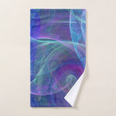 ブルーパープルティール(緑がかった色)エアリーアブストラクション バスタオルセット (ハンドタオル)
