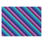 ブルーパープルティール（緑がかった色）ストライプズスモールテーブルクロス テーブルクロス (正面(横))