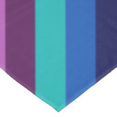 ブルーパープルティール（緑がかった色）ストライプズスモールテーブルクロス テーブルクロス (アングル)