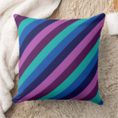 ブルーパープルティール(緑がかった色)ストライプズビッグ装飾用クッション クッション (ブランケット)