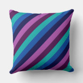 ブルーパープルティール(緑がかった色)ストライプズビッグ装飾用クッション クッション (裏面)