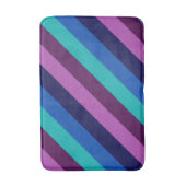 ブルーパープルティール（緑がかった色）ストライプズミディアムバスマット バスマット (正面縦)