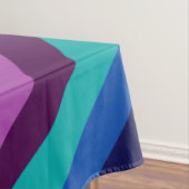 ブルーパープルティール（緑がかった色）ストライプズラージテーブルクロス テーブルクロス (インサイチュ)