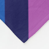 ブルーパープルティール(緑がかった色)ストライプズ大フリースブランケット フリースブランケット (角)