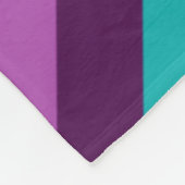 ブルーパープルティール(緑がかった色)ストライプフリースブランケット フリースブランケット (角)