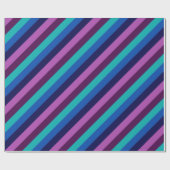 ブルーパープルティール（緑がかった色）ストライプ紙 ラッピングペーパー (フラット)