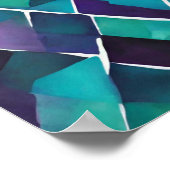 ブルーパープルティール(緑がかった色)結晶モザイク壁アート2 ポスター (角)