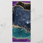 ブルーパープルティール（緑がかった色）金ゴールドグリッターアゲ結婚ート メニュー (裏面)