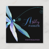 ブルーパープルトンボ スクエア名刺 (正面)