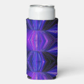 ブルーパープルネオン抽象芸術テクスチャプリント スリム缶クーラー (Seltzer正面)