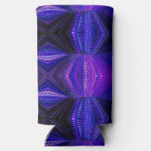 ブルーパープルネオン抽象芸術テクスチャプリント スリム缶クーラー (裏面)