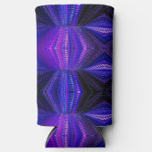 ブルーパープルネオン抽象芸術テクスチャプリント スリム缶クーラー (正面)