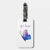 ブルーパープルバタフライアートラゲッジタグ ラゲッジタグ (裏面縦)