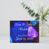 ブルーパープルバラ日付の保存 案内ポストカード (スタンド正面)