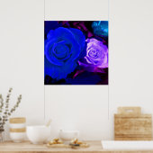ブルーパープルバラ ポスター (キッチン)