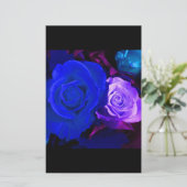 ブルーパープルバラ 便箋 (スタンド正面)