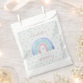 ブルーパープルパステルレインボーファースト誕生日 フェイバーバッグ (クリップ留めされた状態)