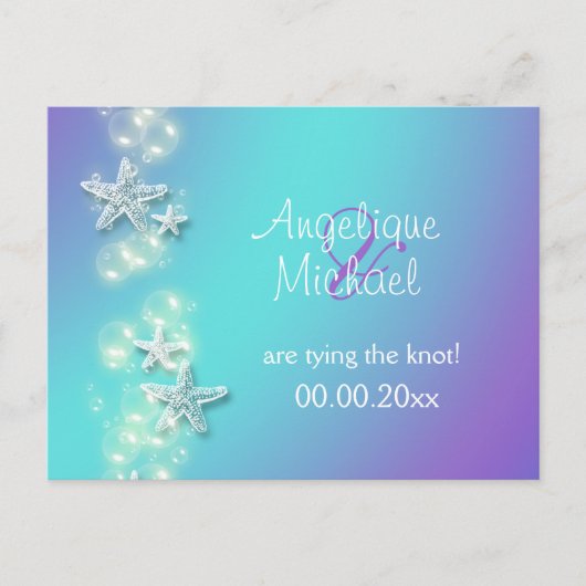 ブルーパープルビーチヒトデの発表 案内ポストカード (正面)