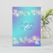 ブルーパープルビーチ結婚ヒトデ 招待状 (スタンド正面)