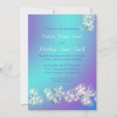 ブルーパープルビーチ結婚ヒトデ 招待状 (裏面)