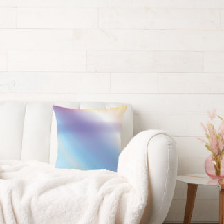 ブルーパープルピンクとイエローの抽象芸術アート枕 クッション