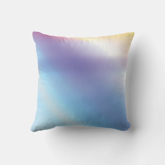 ブルーパープルピンクとイエローの抽象芸術アート枕 クッション (裏面)