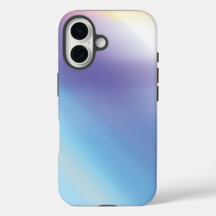ブルーパープルピンクとイエローの抽象芸術アート iPhone 16ケース