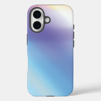 ブルーパープルピンクとイエローの抽象芸術アート iPhone 16ケース