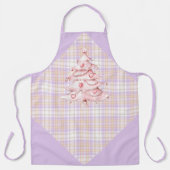 ブルーパープルピンクのプライドとクリスマスキャンディカンA エプロン (正面)