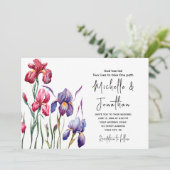 ブルーパープルピンクアイリスガーデンクリスチャン結婚ズ 招待状 (スタンド正面)