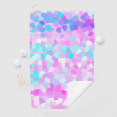 ブルーパープルピンクグリーンパステルモザイク抽象芸術 ゴルフタオル (インサイチュ)