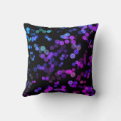 ブルーパープルピンクグリーン抽象芸術バブルパターン クッション (裏面)