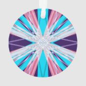 ブルーパープルピンクホワイトウィンタースノーフレークフェスティバル オーナメント (裏面)