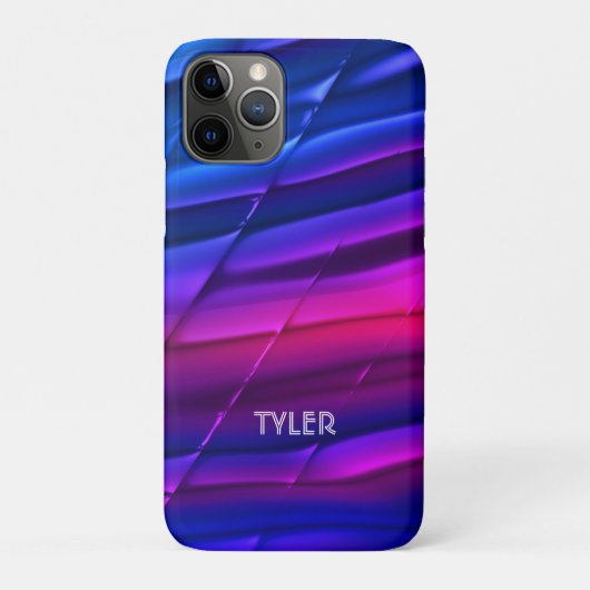 ブルーパープルピンクメタルルック名ホワイト文字 Case-Mate iPhoneケース (裏)