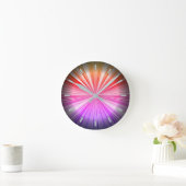 ブルーパープルピンクレッドイエロースペクトラムラディアントカッコいい ラウンド壁時計 (ホーム)