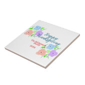 ブルーパープルピンク幸せ感謝祭アドファミリーn タイル (側面)