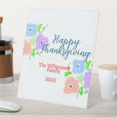 ブルーパープルピンク幸せ感謝祭アドファミリーn 台座サイン (インサイチュ)