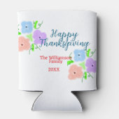 ブルーパープルピンク幸せ感謝祭アドファミリーn 缶クーラー (裏面)