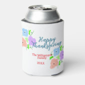 ブルーパープルピンク幸せ感謝祭アドファミリーn 缶クーラー (缶裏面)