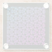 ブルーパープルピンク抽象芸術 ガラスコースター (裏面)