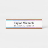 ブルーパープルピンク色見本グラデーション名タイトル デスクネームプレート (正面)