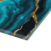 ブルーパープルピーコックアゲートフェイクグリッター カッティングボード (角)