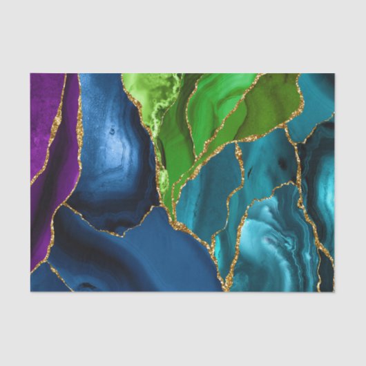 ブルーパープルピーコックアゲートフェイクグリッター 薄葉紙 (正面)